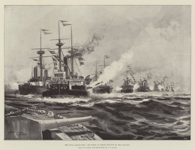 The Naval Manoeuvres, the Fleet at Target Practice in the Atlantic by Charles John de Lacy